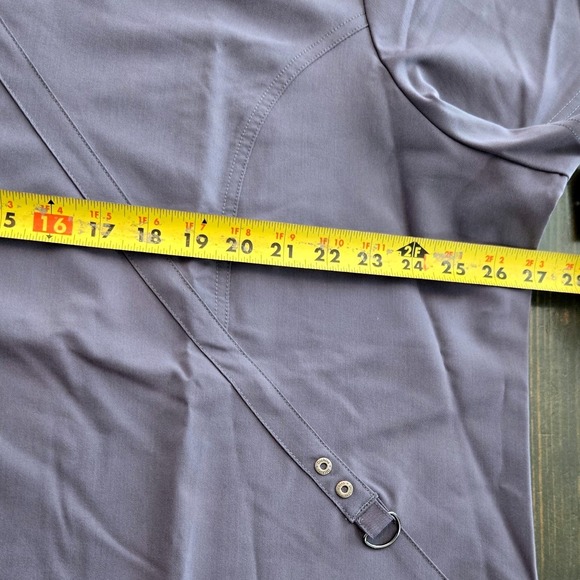 Dickies Xtreme Stretch Scrub Top Women 4XL Ceil Blue Mock Wrap V-Neck New Tags - Picture 7 of 7